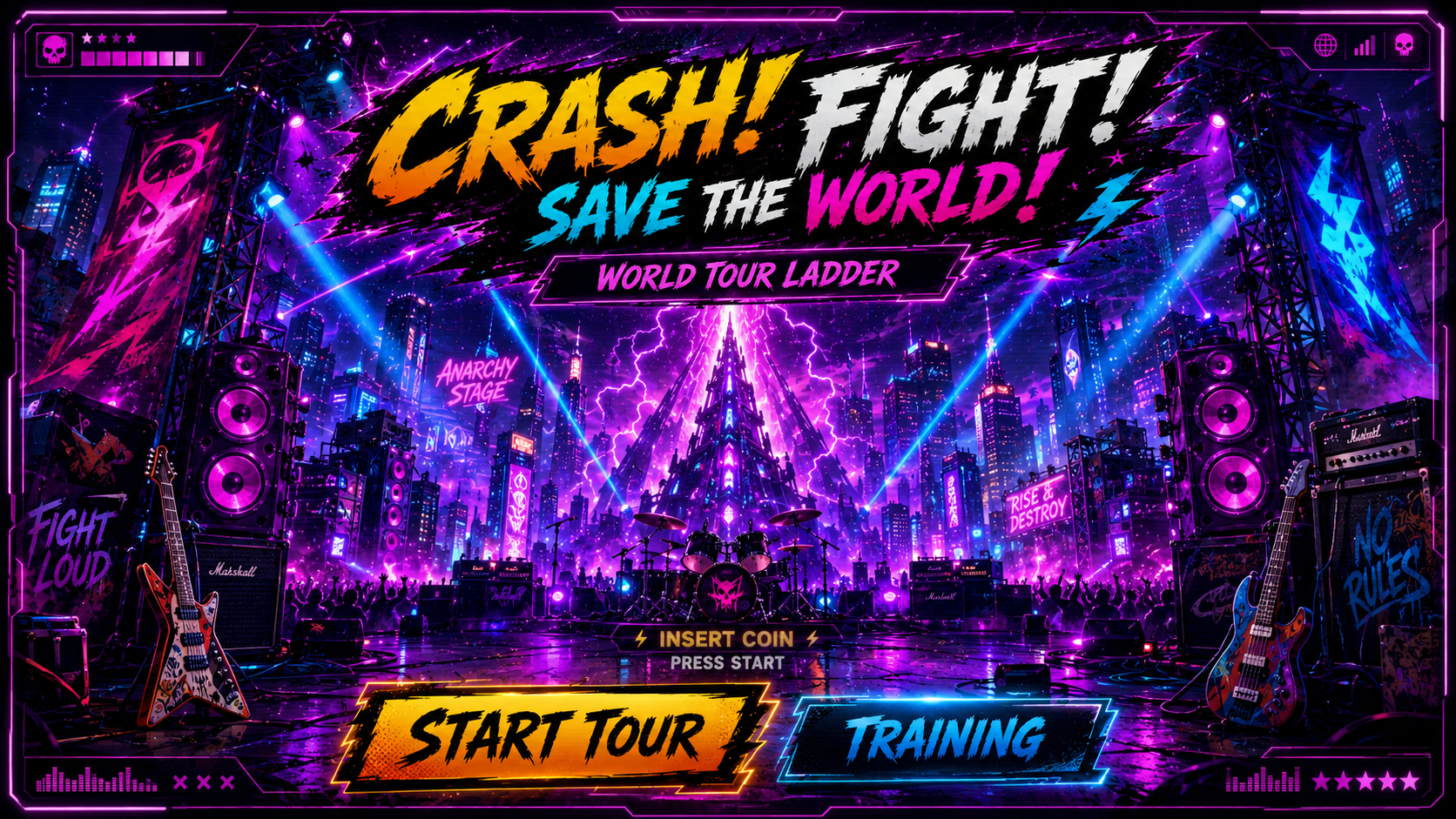 Crash Fight Save The World title screen